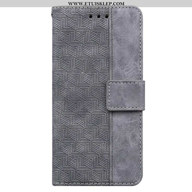 Etui Folio do Xiaomi Redmi Note 12 5G z Łańcuch Pasiasty Wzór